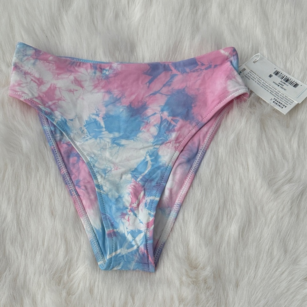 Frankie's Bikinis Pink and Blue Tie-Dye Bikini Bottom